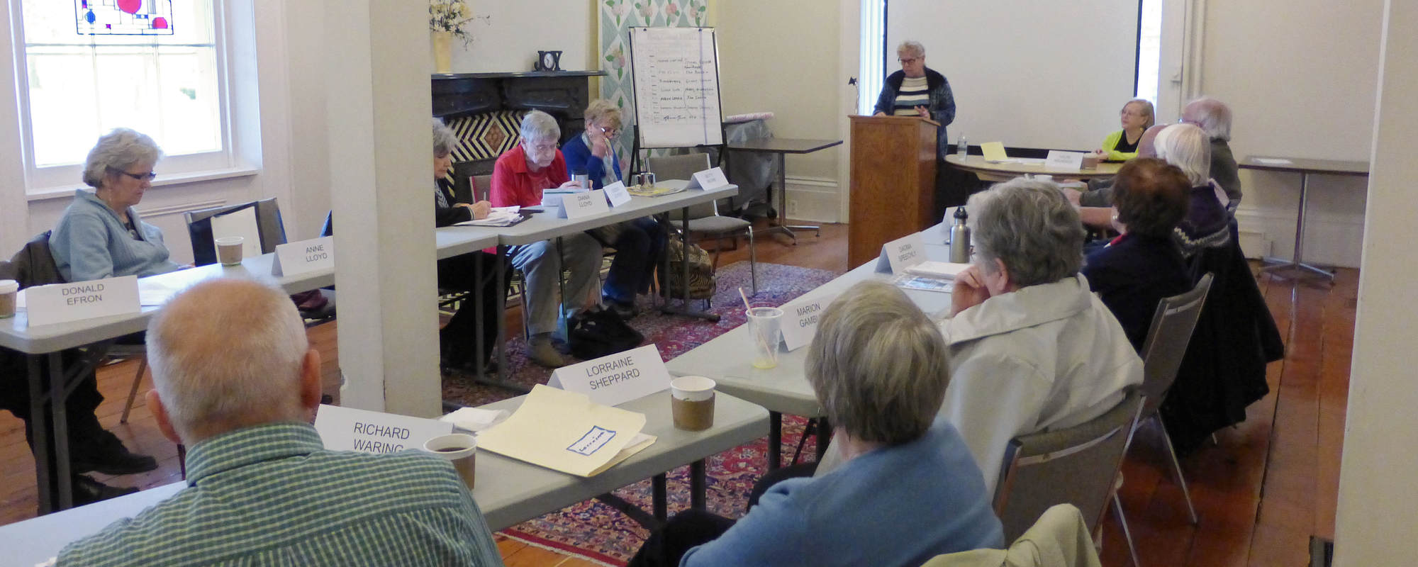 Society for Learning in Retirement, London, Ontario, a learning session in progress. A photo.